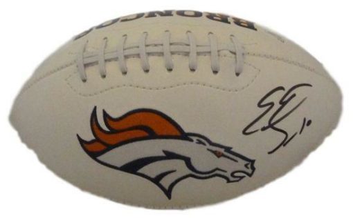Emmanuel Sanders Autographed/Signed Denver Broncos White Logo Football JSA 13124