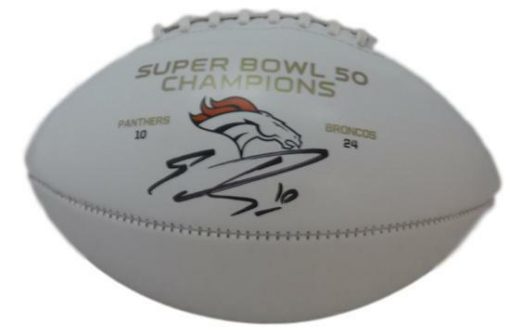 Emmanuel Sanders Autographed Denver Broncos Super Bowl 50 Football JSA 13125