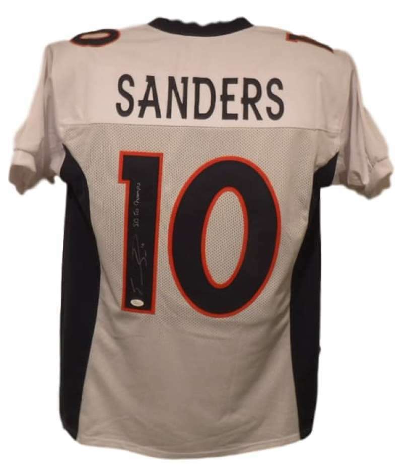 Emmanuel Sanders Signed Denver Broncos White XL Jersey SB 50 Champs JSA