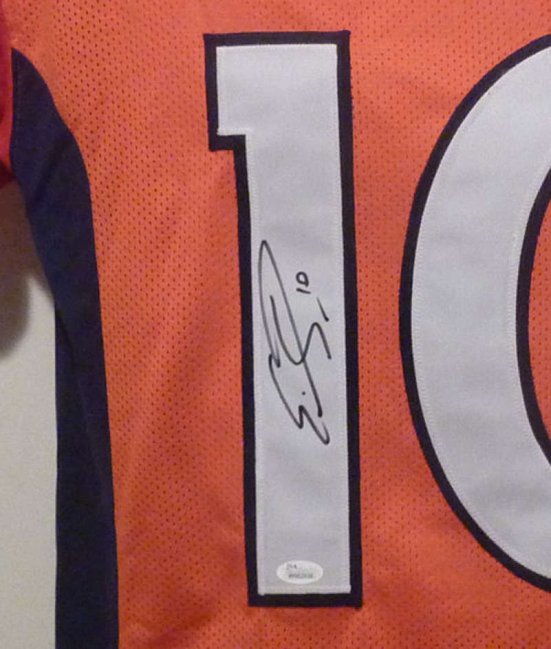 Emmanuel Sanders Autographed Denver Broncos Orange XL Jersey JSA 13130 Denver Autographs