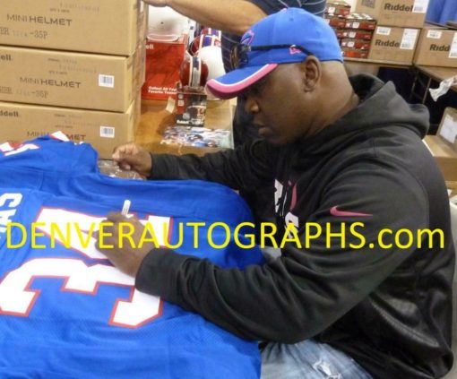 Thurman Thomas Autographed/Signed Buffalo Bills Blue XL Jersey HOF BAS 13131