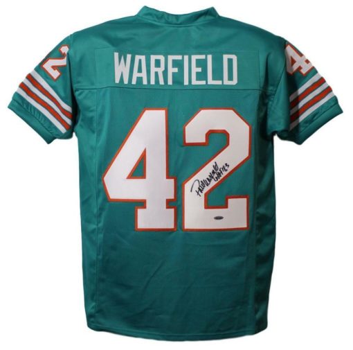 Paul Warfield Autographed/Signed Miami Dolphins Teal XL Jersey HOF TRI 13137