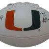 Warren Sapp Autographed Miami Hurricanes White Logo Football JSA 13142