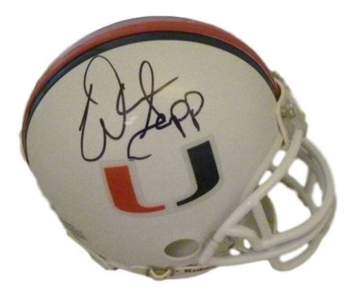 Warren Sapp Autographed/Signed Miami Hurricanes Mini Helmet JSA 13152