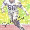 Joe Schmidt Autographed Detroit Lions Goal Line Art HOF 73 Black 13176