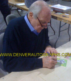 Joe Schmidt Autographed Detroit Lions Goal Line Art HOF 73 Black 13176