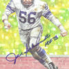 Joe Schmidt Autographed Detroit Lions Goal Line Art Card Blue HOF 13177