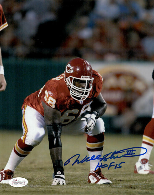 Will Shields Autographed/Signed Kansas City Chiefs 8×10 Photo HOF JSA