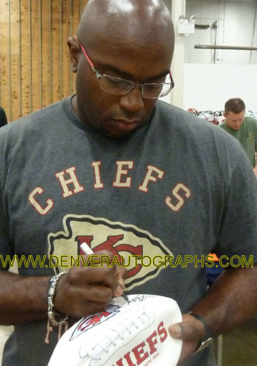 Will Shields Autographed Kansas City Chiefs White Logo Football HOF JSA 13213