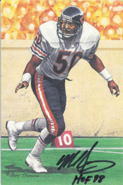 Mike Singletary Autographed Chicago Bears Goal Line Art Card Black HOF 13237