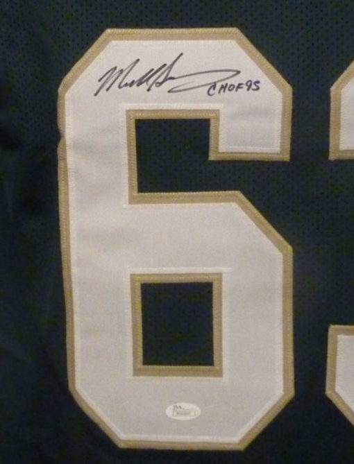 Mike Singletary Autographed Baylor Bears Green XL Jersey CHOF 95 JSA 13240