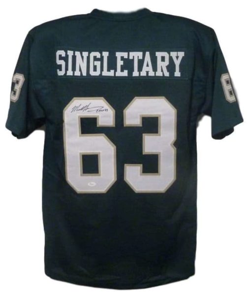 Mike Singletary Autographed Baylor Bears Green XL Jersey CHOF 95 JSA 13240