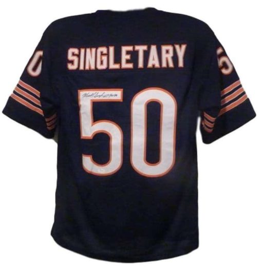 Mike Singletary Autographed Chicago Bears Blue XL Jersey HOF 98 JSA 13241