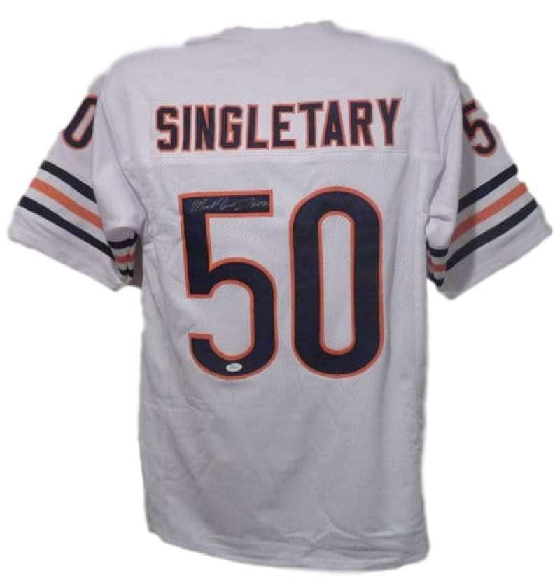 Mike Singletary Autographed/Signed Chicago Bears White XL Jersey HOF JSA  13242 – Denver Autographs
