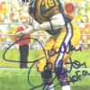 Jackie Slater Autographed Los Angeles Rams Goal Line Art Card Blue HOF 13252
