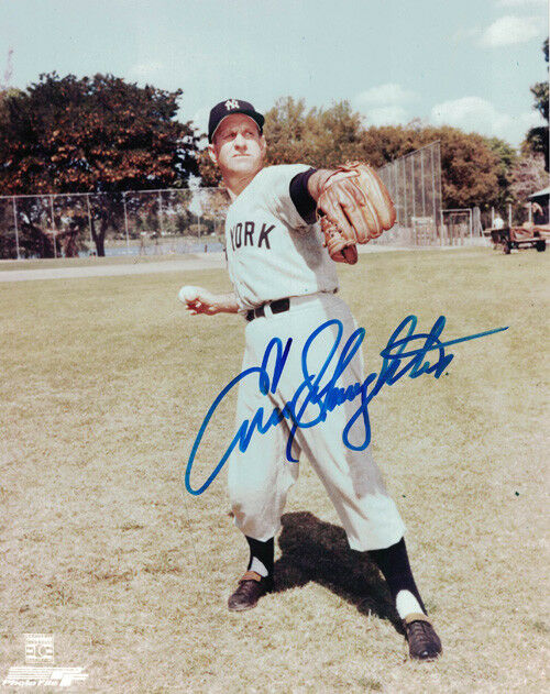 Enos Slaughter Autographed/Signed New York Yankees 8x10 Photo 13254