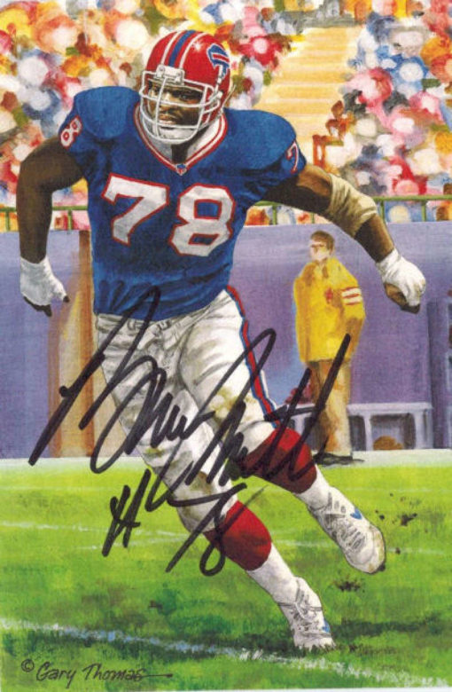 Bruce Smith Autographed/Signed Buffalo Bills Goal Line Art Black N/O 13261