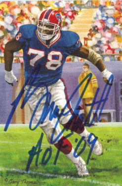 Bruce Smith Autographed/Signed Buffalo Bills Goal Line Art Card Blue HOF 13264