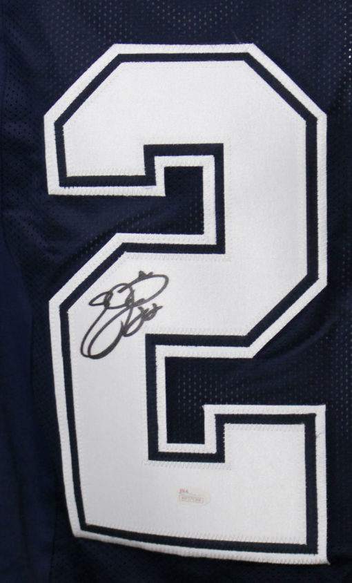 Emmitt Smith Autographed/Signed Dallas Cowboys XL Blue Jersey JSA 13277