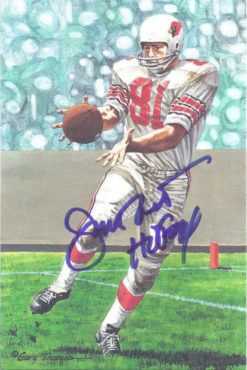 Jackie Smith Autographed St Louis Cardinals Goal Line Art Card Blue HOF 13288