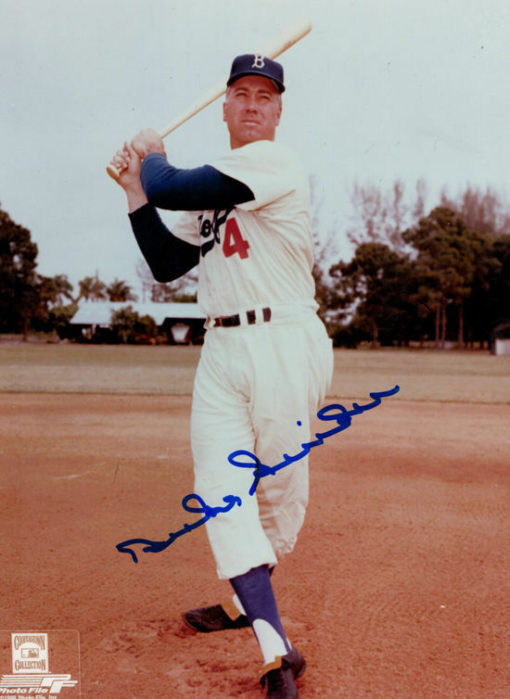 Duke Snider Autographed Brooklyn Dodgers 8x10 Photo (Batting) 13316 PF