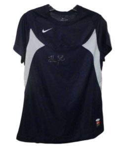 Hope Solo Autographed/Signed USA Soccer Blue Large Nike jersey JSA 13321