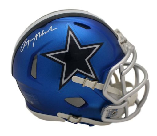 Roger Staubach Autographed/Signed Dallas Cowboys Blaze Mini Helmet JSA 13339