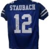 Roger Staubach Autographed/Signed Dallas Cowboys Blue XL Jersey JSA 13360