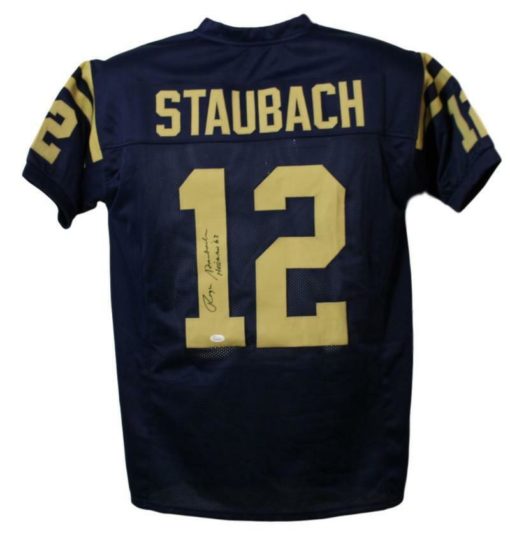 Roger Staubach Autographed/Signed Navy XL Blue Jersey Heisman 63 JSA 13362