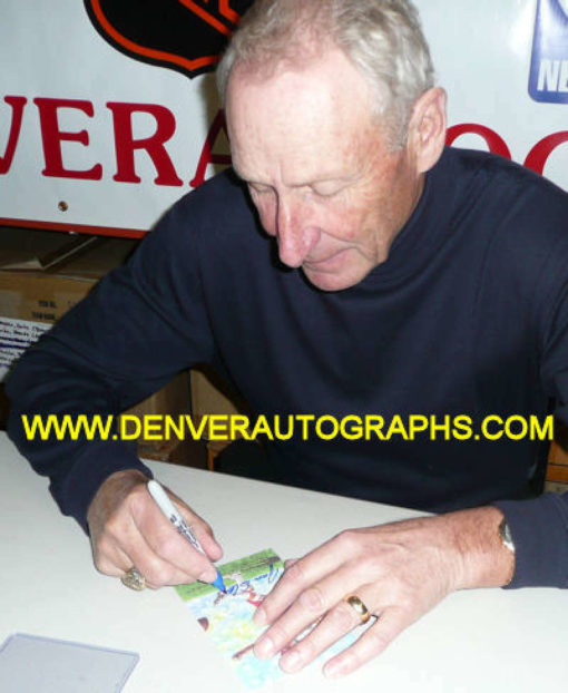 Jan Stenerud Autographed Kansas City Chiefs Goal Line Art Card Blue HOF 13374