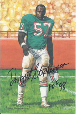 Dwight Stephenson Autographed Miami Dolphins Goal Line Art Black HOF 13378