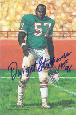 Dwight Stephenson Autographed Miami Dolphins Goal Line Art Blue HOF 98 13379