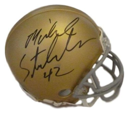 Michael Stonebreaker Autographed/Signed Notre Dame Mini Helmet 13383