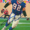 Michael Strahan Autographed/Signed New York Giants Goal Line Art Card Blue 13387