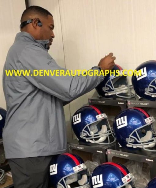 Michael Strahan Autographed New York Giants Replica Helmet HOF JSA 13392