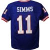 Phil Simms Autographed/Signed New York Giants Blue XL Jersey BAS 13423