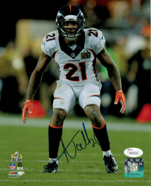 Aqib Talib Autographed/Signed Denver Broncos SB 50 8x10 Photo JSA 13427 PF