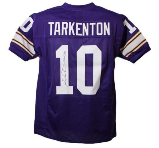 Fran Tarkenton Autographed Minnesota Vikings XL Purple Jersey HOF JSA 13447