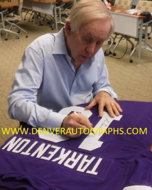 Fran Tarkenton Autographed Minnesota Vikings XL Purple Jersey HOF JSA 13447