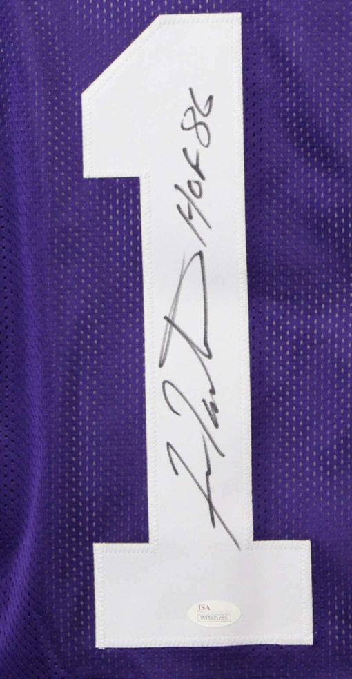 Fran Tarkenton Autographed Minnesota Vikings XL Purple Jersey HOF JSA 13447