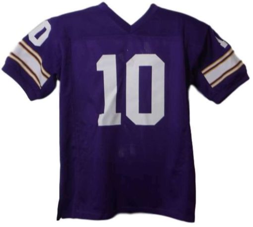 Fran Tarkenton Autographed Minnesota Vikings XL Purple Jersey HOF JSA 13447