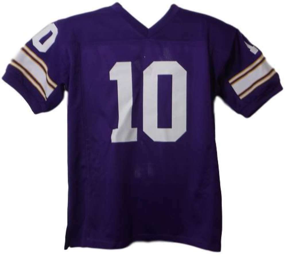 Fran Tarkenton Autographed Minnesota Vikings XL Purple Jersey HOF JSA ...