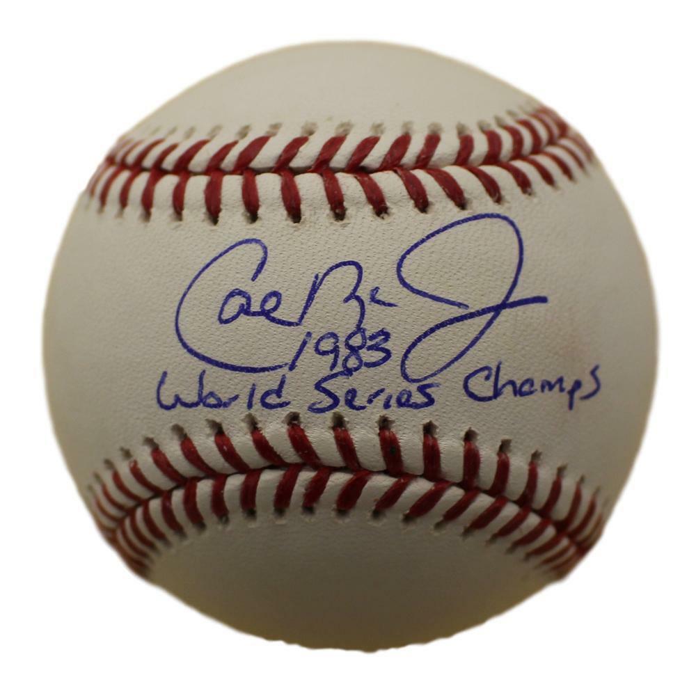 Cal Ripken Jr Signed Balt Orioles OML Baseball 83 World Series Champs JSA 13459