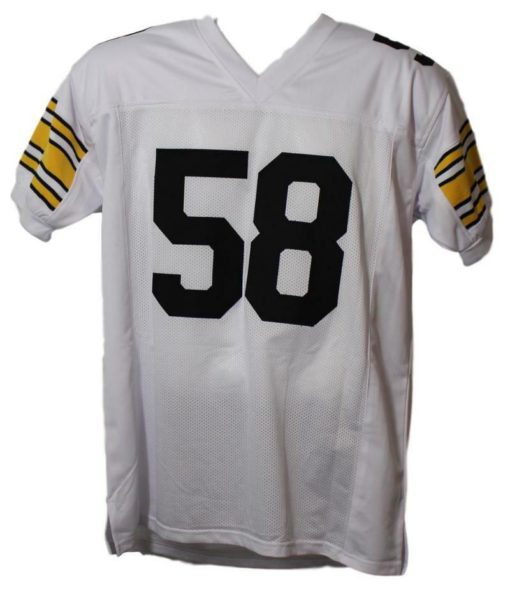 Jack Lambert Autographed Pittsburgh Steelers White XL Jersey HOF JSA 13468