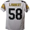 Jack Lambert Autographed Pittsburgh Steelers White XL Jersey HOF JSA 13468