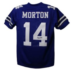 Craig Morton Autographed/Signed Dallas Cowboys XL Blue Jersey JSA 13470