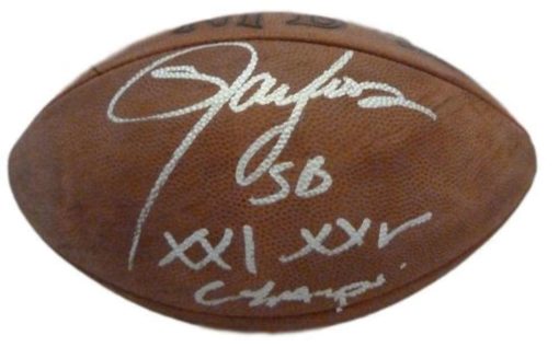 Lawrence Taylor Autographed Official NFL Football SB XXI XXV Champs JSA 13472