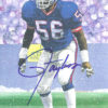 Lawrence Taylor Autographed New York Giants Goal Line Art Card Blue 13473