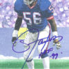 Lawrence Taylor Autographed New York Giants Goal Line Art HOF 99 Blue 13474