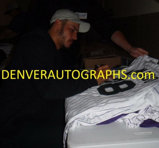 Nolan Arenado Autographed/Signed Colorado Rockies White XL Jersey FAN 13488